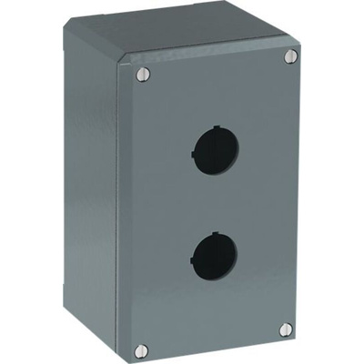 Grey Aluminium Modular Metal Push Button Enclosure - 2 Hole