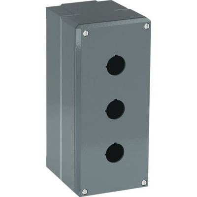 Grey Aluminium Modular Metal Push Button Enclosure - 3 Hole