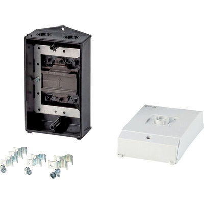 Eaton Black, White Plastic Enclosure - 1 Hole