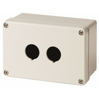 Eaton RAL7032 Aluminium RMQ Titan Push Button Enclosure - 2 Hole 22mm Diameter