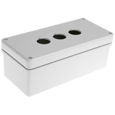 Eaton RAL7032 Aluminium RMQ Titan Push Button Enclosure - 3 Hole 22mm Diameter