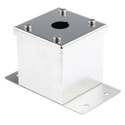 Eaton Grey Stainless Steel RMQ Titan Push Button Enclosure - 1 Hole 22mm Diameter
