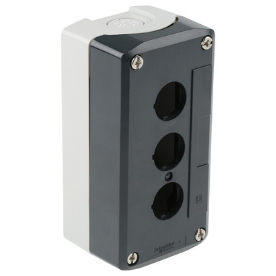 Schneider Electric Grey Plastic Harmony XALD Control Station Enclosure - 3 Hole 22mm Diameter