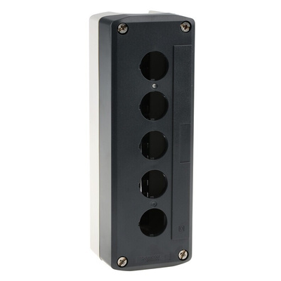 Schneider Electric Grey Plastic Harmony XALD Control Station Enclosure - 5 Hole 22mm Diameter