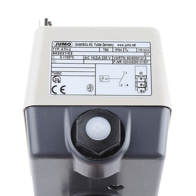 Jumo Capillary Thermostat, +100°C Max, NO/NC, Automatic Reset, Surface Mount