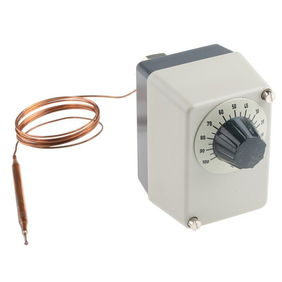 Jumo Capillary Thermostat, +100°C Max, NO/NC, Automatic Reset, Surface Mount