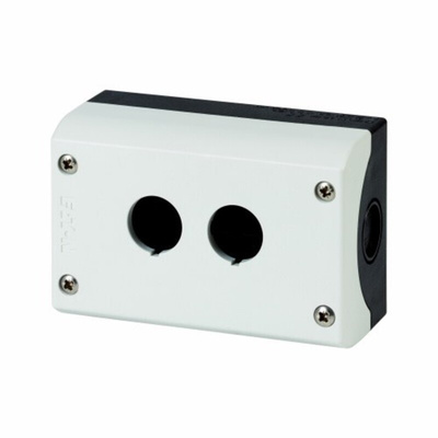 Eaton Grey Plastic M22 Push Button Enclosure - 2 Hole 22mm Diameter