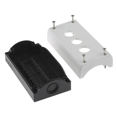 Eaton Grey Plastic M22 Push Button Enclosure - 3 Hole 22mm Diameter