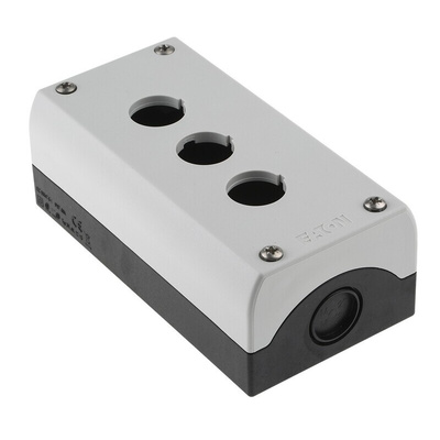 Eaton Grey Plastic M22 Push Button Enclosure - 3 Hole 22mm Diameter