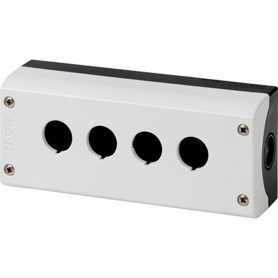Eaton Grey Plastic RMQ Titan M22 Push Button Enclosure - 4 Hole 22mm Diameter