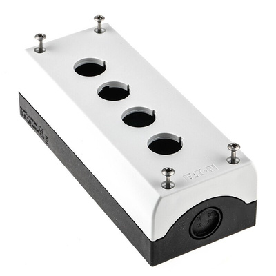 Eaton Grey Plastic RMQ Titan M22 Push Button Enclosure - 4 Hole 22mm Diameter