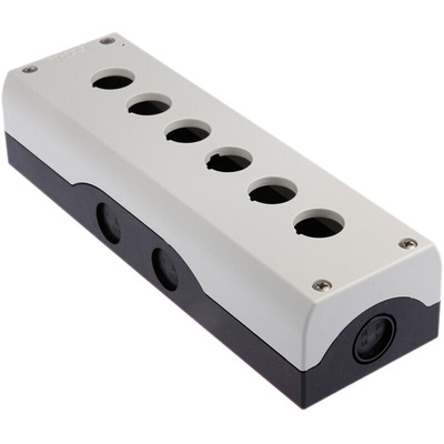 Eaton Grey Plastic RMQ Titan M22 Push Button Enclosure - 6 Hole 22mm Diameter