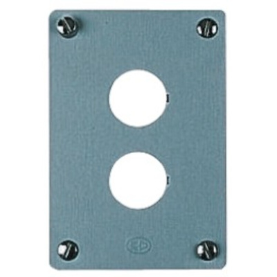 Eaton Brushed Aluminium RMQ Titan M22 Push Button Enclosure - 2 Hole 22mm Diameter
