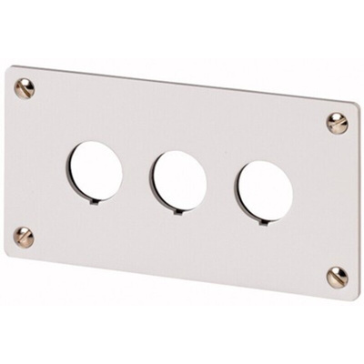 Eaton Brushed Aluminium RMQ Titan M22 Push Button Enclosure - 3 Hole 22mm Diameter