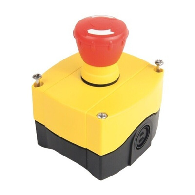 Allen Bradley Yellow Plastic 800F Push Button Enclosure - 1 Hole 22mm Diameter
