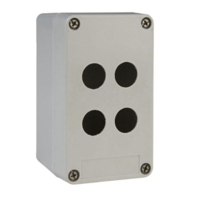 Schneider Electric Grey GRP Harmony XAP Push Button Enclosure - 4 Hole 22mm Diameter