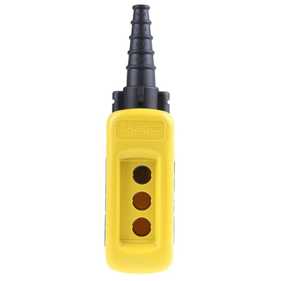 Schneider Electric Yellow Polypropylene Harmony XACA Pendant Station Enclosure - 3 Hole 22mm Diameter