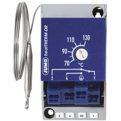 Jumo Capillary Thermostat, +130°C Max, NO/NC, Automatic Reset, Surface Mount