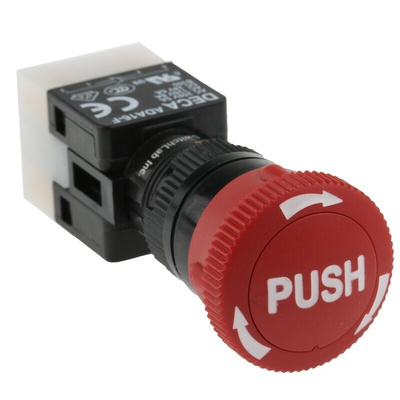 RS PRO Illuminated Emergency Stop Push Button, Panel Mount, DPDT, IP65