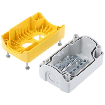 Schneider Electric Yellow Plastic Harmony XALK Push Button Enclosure - 2 Hole 22mm Diameter