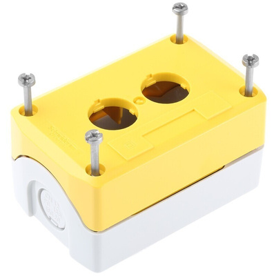 Schneider Electric Yellow Plastic Harmony XALK Push Button Enclosure - 2 Hole 22mm Diameter