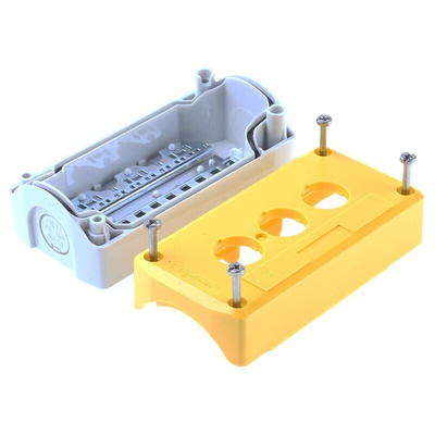 Schneider Electric Yellow Plastic Harmony XALK Push Button Enclosure - 3 Hole 22mm Diameter