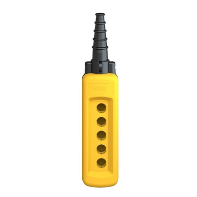 Schneider Electric Yellow Polypropylene Harmony XACA Push Button Control Station - 5 Hole 22mm Diameter