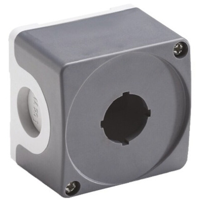 Grey Plastic ABB Modular Push Button Enclosure - 1 Hole 22mm Diameter