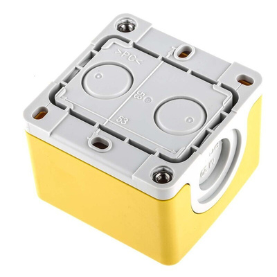 Yellow Plastic ABB Compact Push Button Enclosure - 1 Hole 22mm Diameter