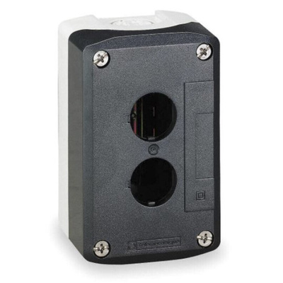 Schneider Electric Grey Plastic Harmony XALD Push Button Enclosure - 2 Hole 22mm Diameter
