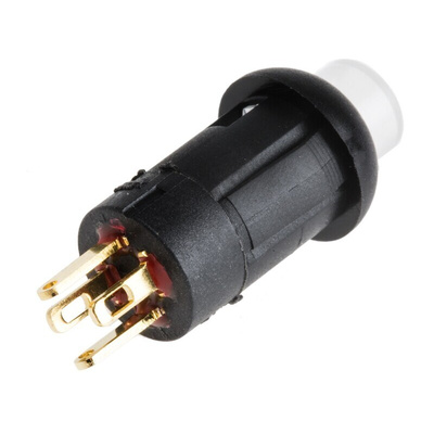 RS PRO Illuminated Miniature Push Button Switch, Momentary, PCB, 8mm Cutout, SPST, Red LED, 30V dc