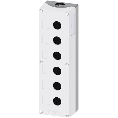 Siemens Grey Plastic SIRIUS ACT Push Button Enclosure - 6 Hole 22mm Diameter