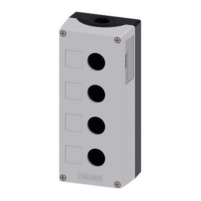 Siemens Grey Metal SIRIUS ACT Push Button Enclosure - 4 Hole 22mm Diameter