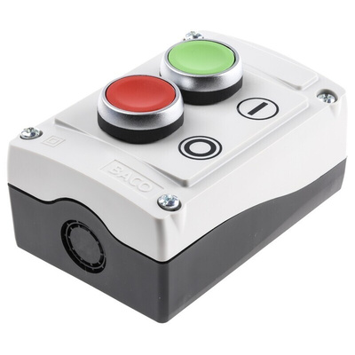 BACO Spring Return Control Station Switch - SPDT, Plastic, Green, Red, IP66