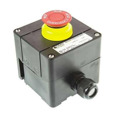 Eaton GHG411 Series Pull Release Emergency Stop Push Button, Surface Mount, SPDT, IP66