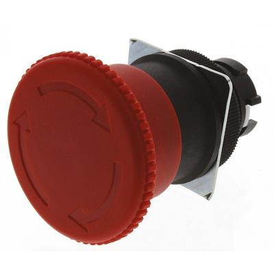 Omron A22E Series Twist Release Emergency Stop Push Button, Panel Mount, 2NC, IP65
