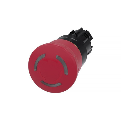 Siemens 3SU1 Series Twist Release Illuminated Emergency Stop Push Button, Panel Mount, 22mm Cutout