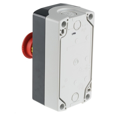 Schneider Electric Latching, Spring Return Control Station Switch - 2NO, SPST, Polycarbonate, 3 Cutouts, Black, Red,