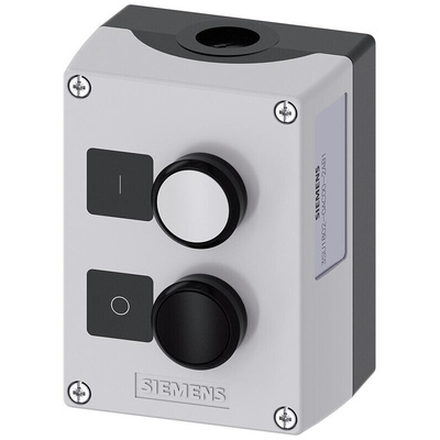 Siemens Enclosed Push Button - SPDT, Plastic, Black, White, IP66, IP67, IP69