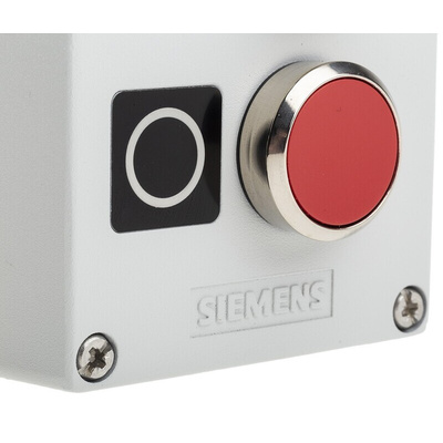 Siemens Enclosed Push Button - SPDT, Metal, Green, Red, IP66, IP67, IP69