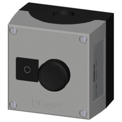 Siemens Push Button Control Station - SPST, Plastic, 1 Cutouts, Black, O, IP66, IP67, IP69