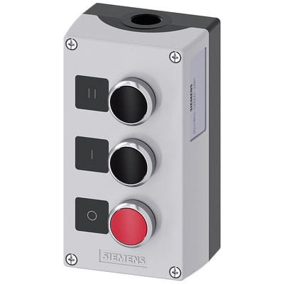 Siemens Control Station Switch, Metal, Black, Red, IP66, IP67, IP69