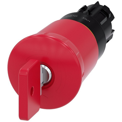 Siemens 3SU1 Series Key Release Emergency Stop Push Button, Panel Mount, 22mm Cutout, IP66, IP67, IP69