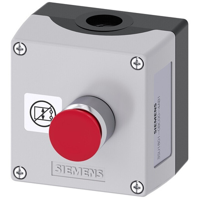 Siemens Latching Control Station Switch, Plastic, Red, IP66, IP67, IP69