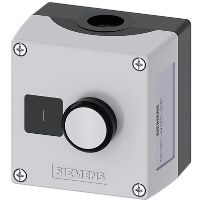 Siemens Push Lock Control Station Switch - 1 NO, Plastic, White, I, IP66, IP67, IP69