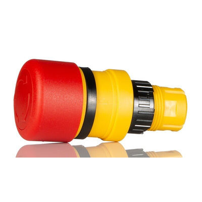 EAO 61 Series Twist Release Illuminated Emergency Stop Push Button, Panel Mount, 16mm Cutout, IP65