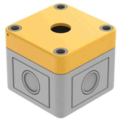 EAO Grey/Yellow Plastic 84 Push Button Enclosure - 1 Hole 22.5mm Diameter