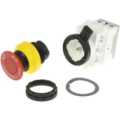Eaton GHG4188 Series Pull to Release Emergency Stop Push Button, Panel Mount, SPDT, IP66