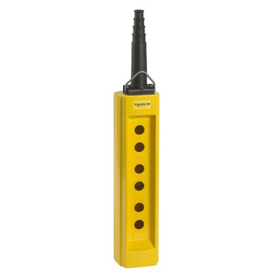 Schneider Electric Yellow GRP XACB Pendant Station Enclosure - 6 Hole 40mm Diameter