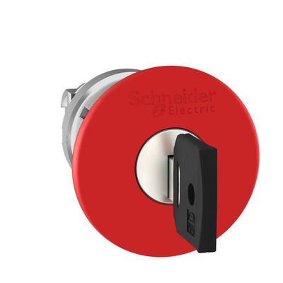Schneider Electric ZB4 Series Key Release Emergency Stop Push Button, Panel Mount, 22mm Cutout